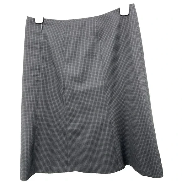 Womens Brooks Brothers 4 Skirt 100% Wool Woven In Italy Black Knee Length A-Line - Picture 4 of 12